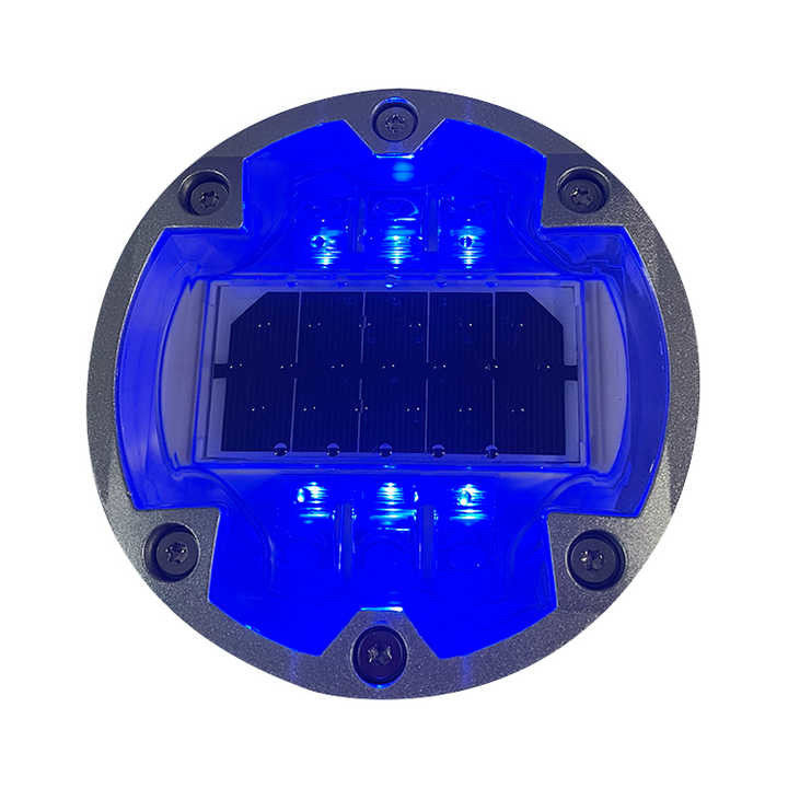143 mm diameter zonne-energie aangedreven wegknooppunten 6 schroeven Aluminium hoes voor wegmarkering