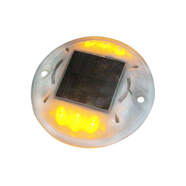 FCC Flashing Solar Road Stud Geel LED Stoeprand Marker Zicht Afstand 1000m