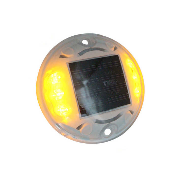 FCC Flashing Solar Road Stud Geel LED Stoeprand Marker Zicht Afstand 1000m