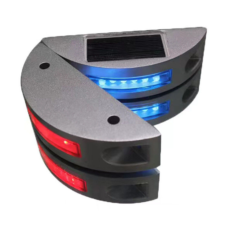 Halfmaanvormige zonne-LED-padschermreflectoren 125*43*30mm voor wegen en vrachtwagens