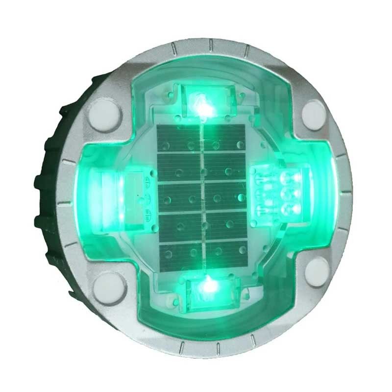Groene kleuren Zonne-LED-wegstokjes Hoge helderheid LED 120 mm Diameter