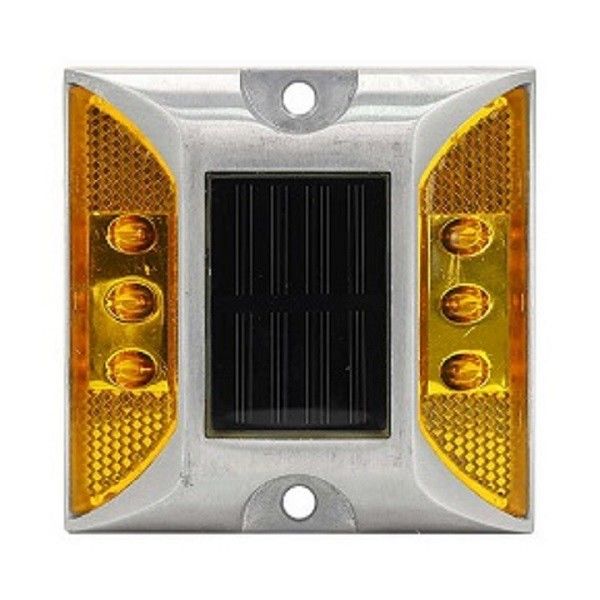 Gele kleur Zonnewegreflectoren IP68 Waterdicht 6pcs High Brightness LED