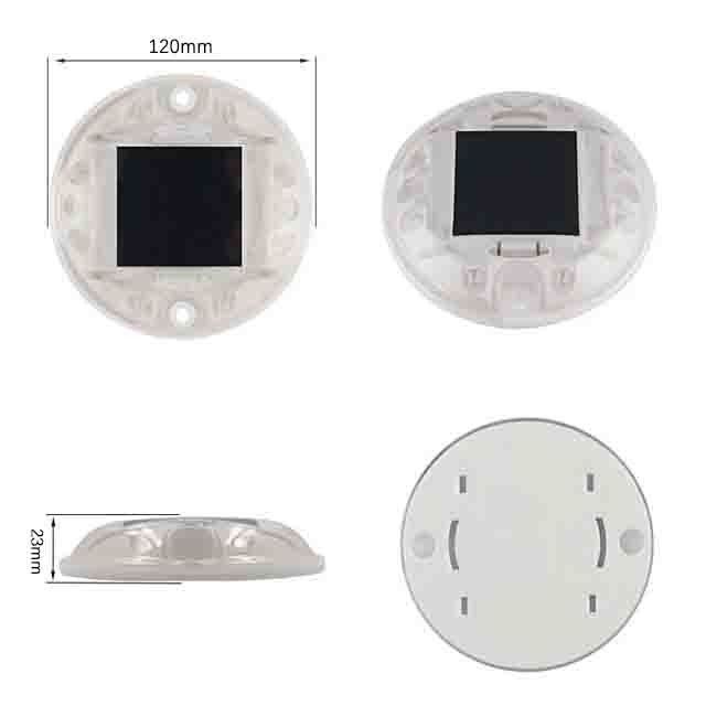 Hoge helderheid PC Ronde vorm Zonnewandmarker Licht IP68 Plastic Cat Eye