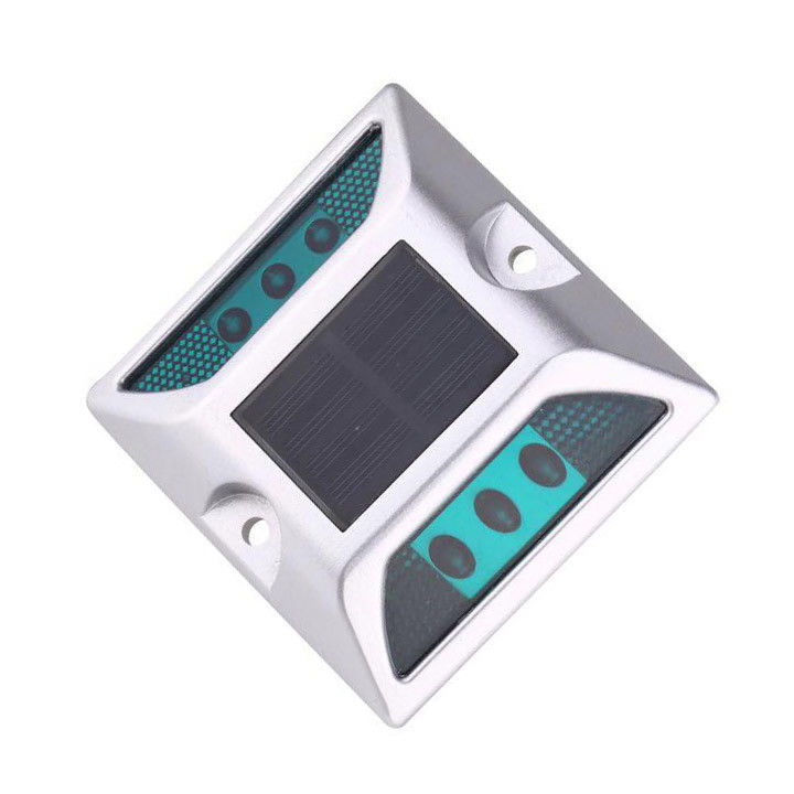 IP68 Aluminium Zonne-LED-Straatknopen Groene kleur Autoweg Kattenogenreflectoren